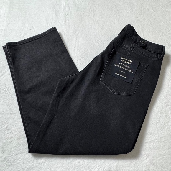 NWT Good American "Good 90s" Mid Rise Relaxed Fit Black Wash Jeans Size 14 L32" - Picture 3 of 14
